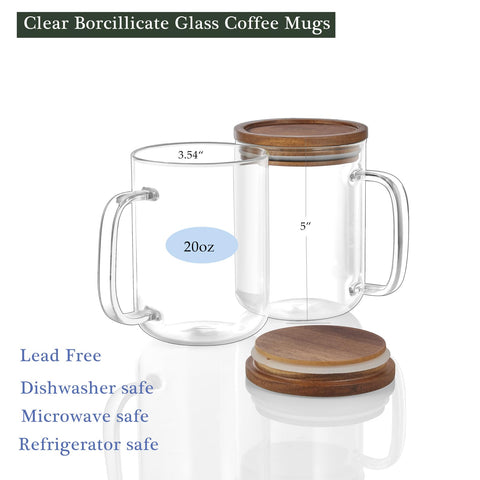 DRASTAR flat-bottom glass mug with thick handle designed for stable placement on warmers.