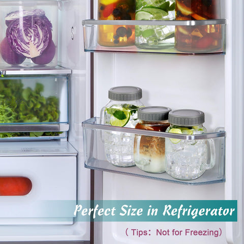 DRASTAR glass cup with handle showcases comfort and sturdy grip for iced beverages.