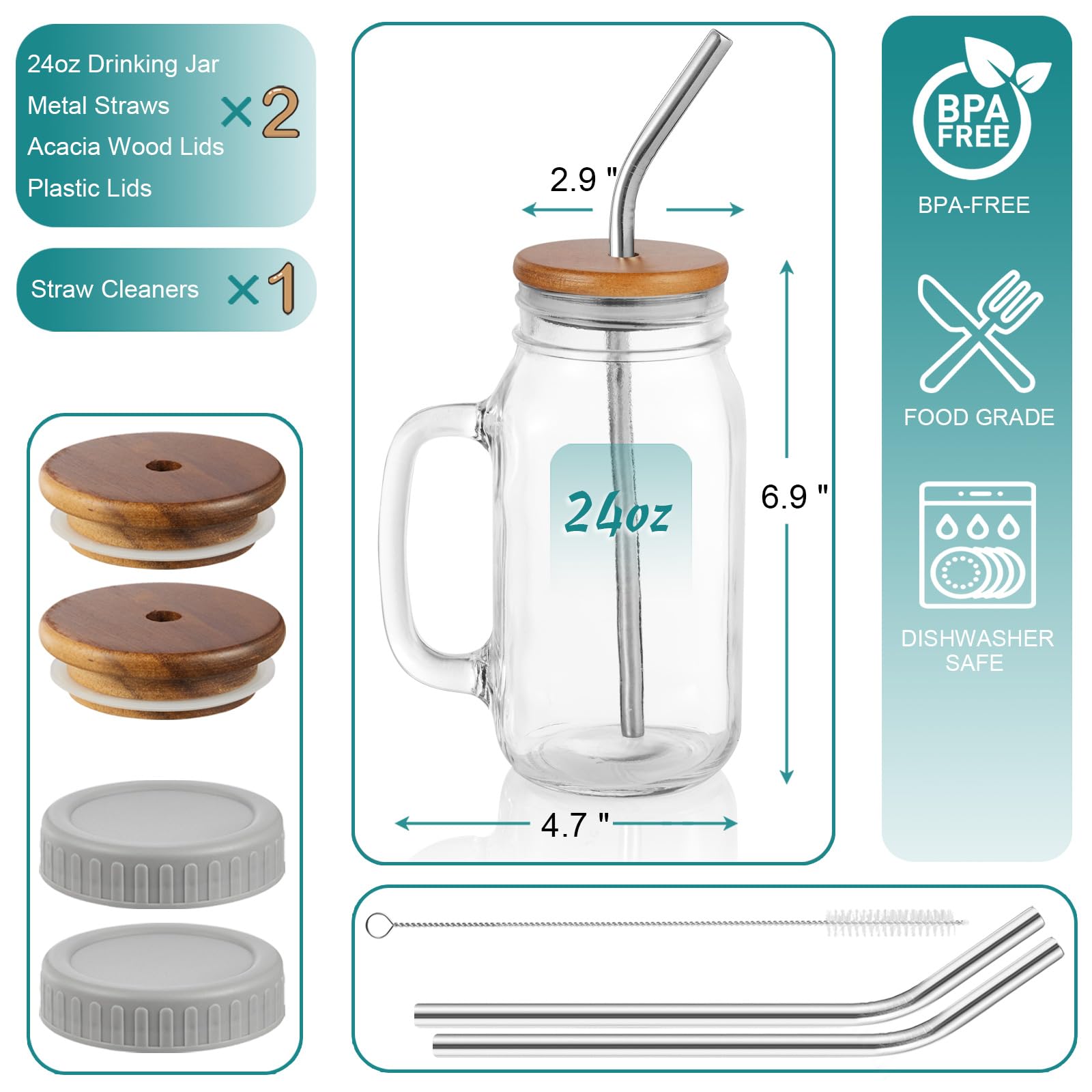DRASTAR iced coffee in a 24oz mason jar ready for everyday use.