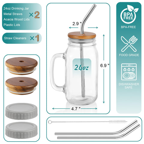 DRASTAR iced coffee in a 24oz mason jar ready for everyday use.