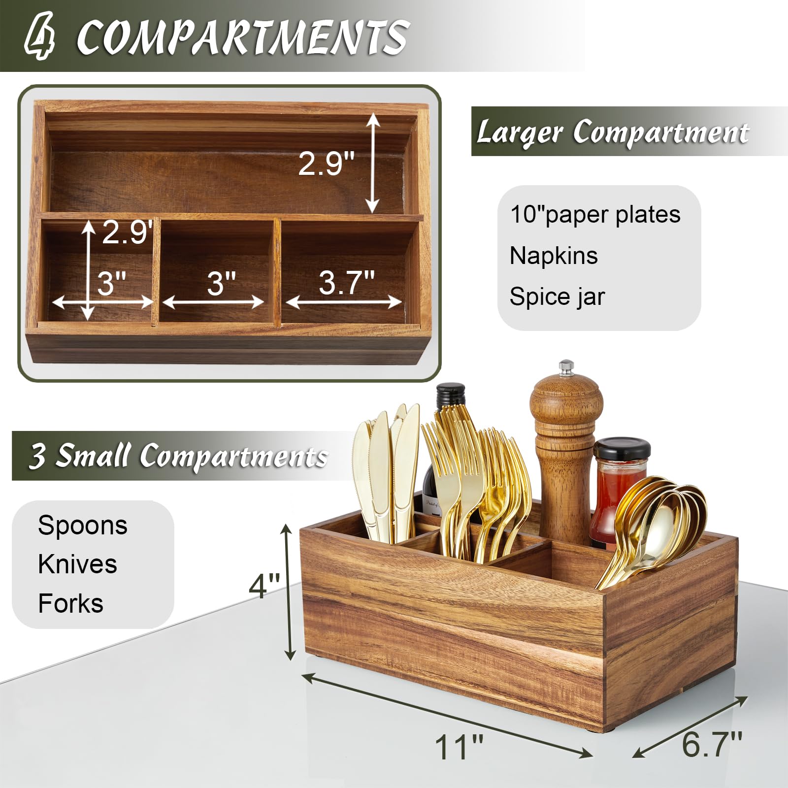 DRASTAR large silverware holder for parties keeps utensils neatly at hand