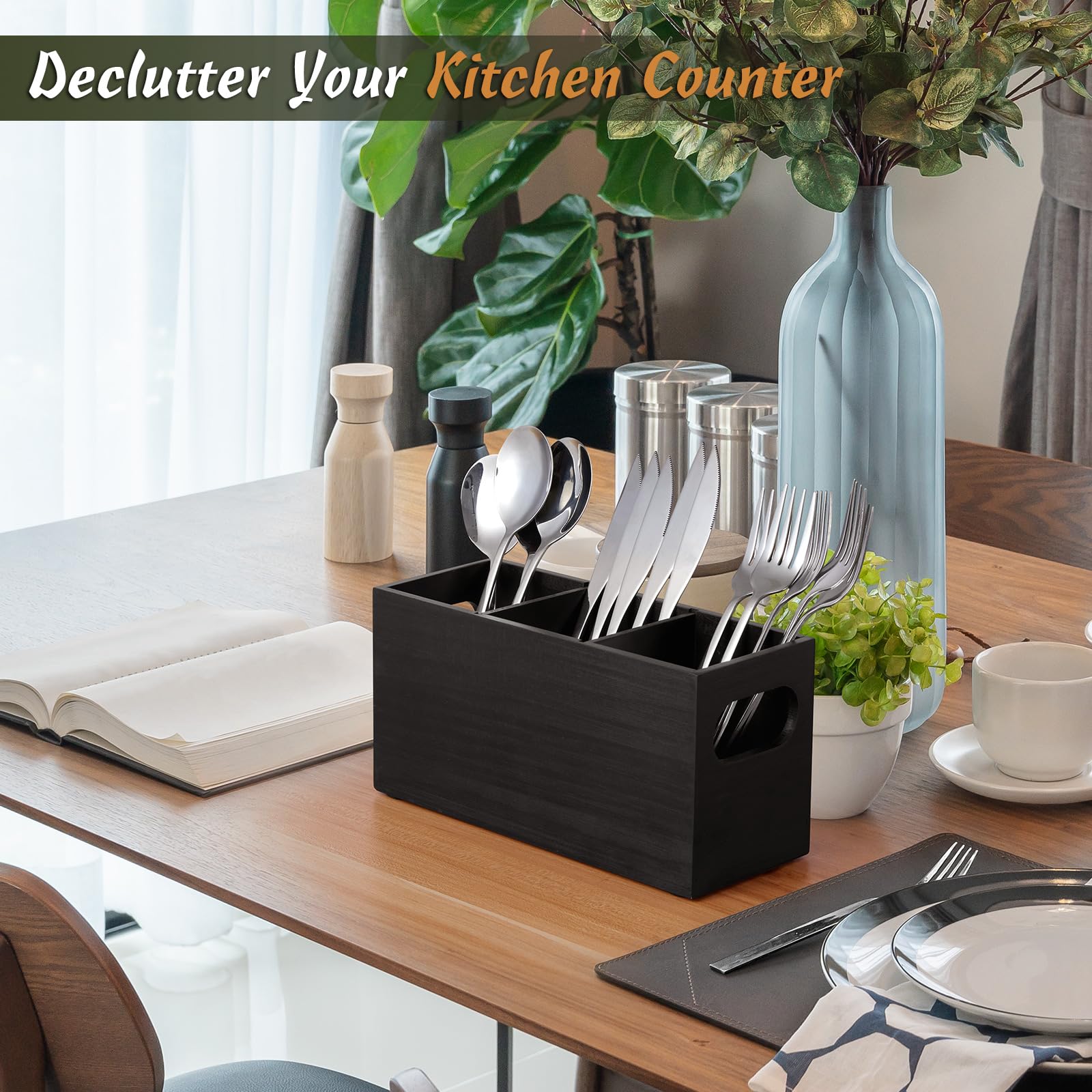 DRASTAR multifunctional countertop organizer suits utensils and small supplies.