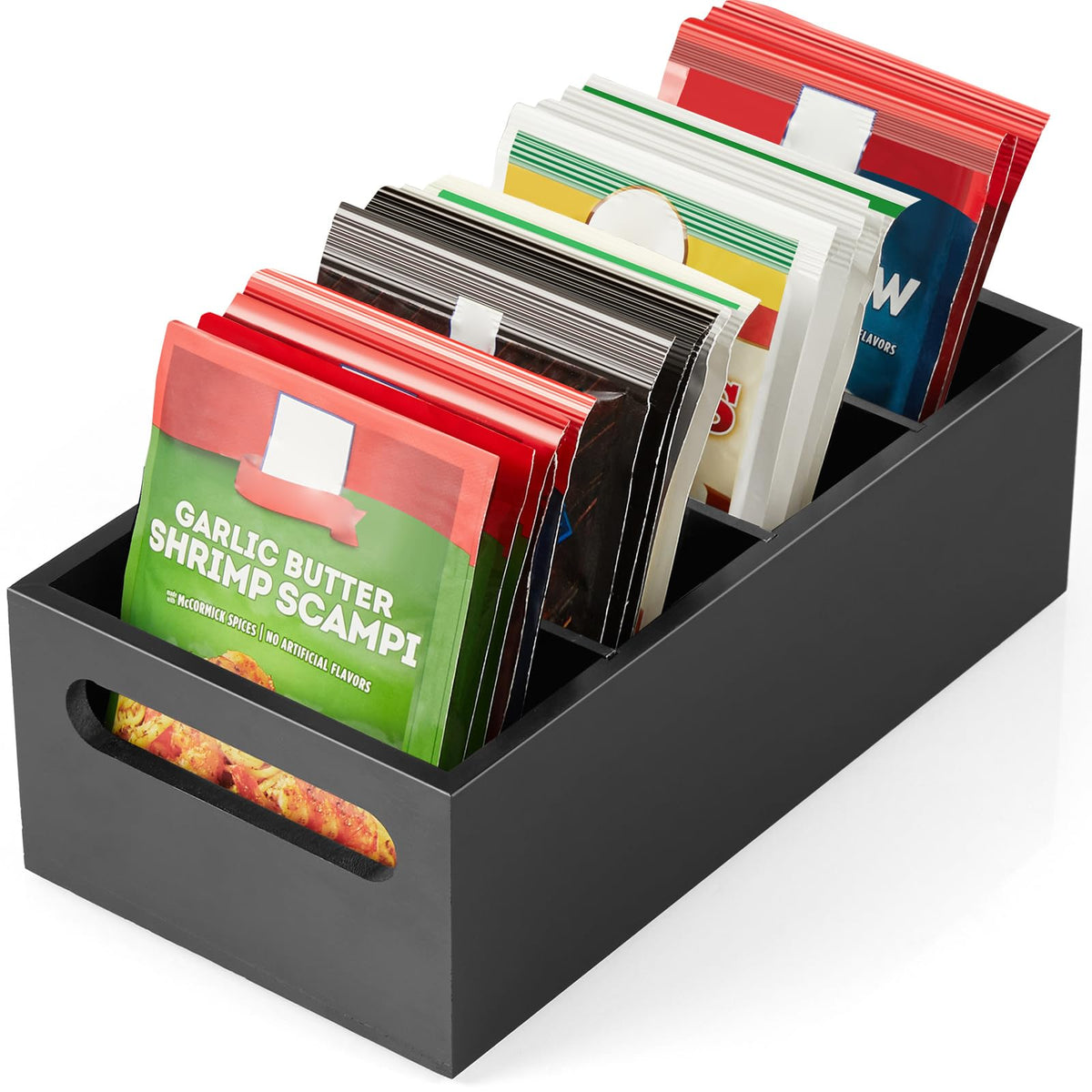 DRASTAR pantry organizer with removable dividers for flexible spacing