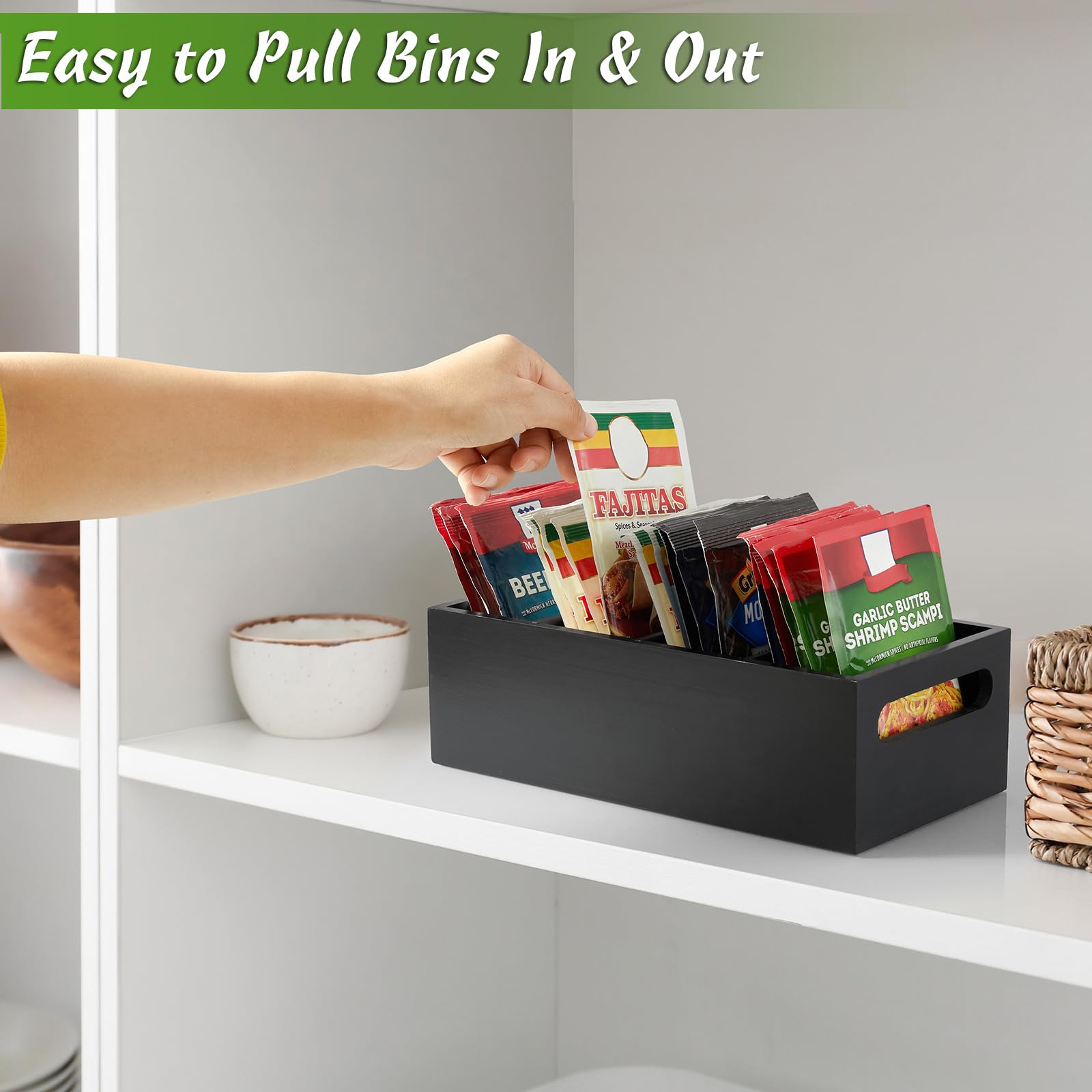 DRASTAR seasoning packet organizer with built-in handles for easy pull