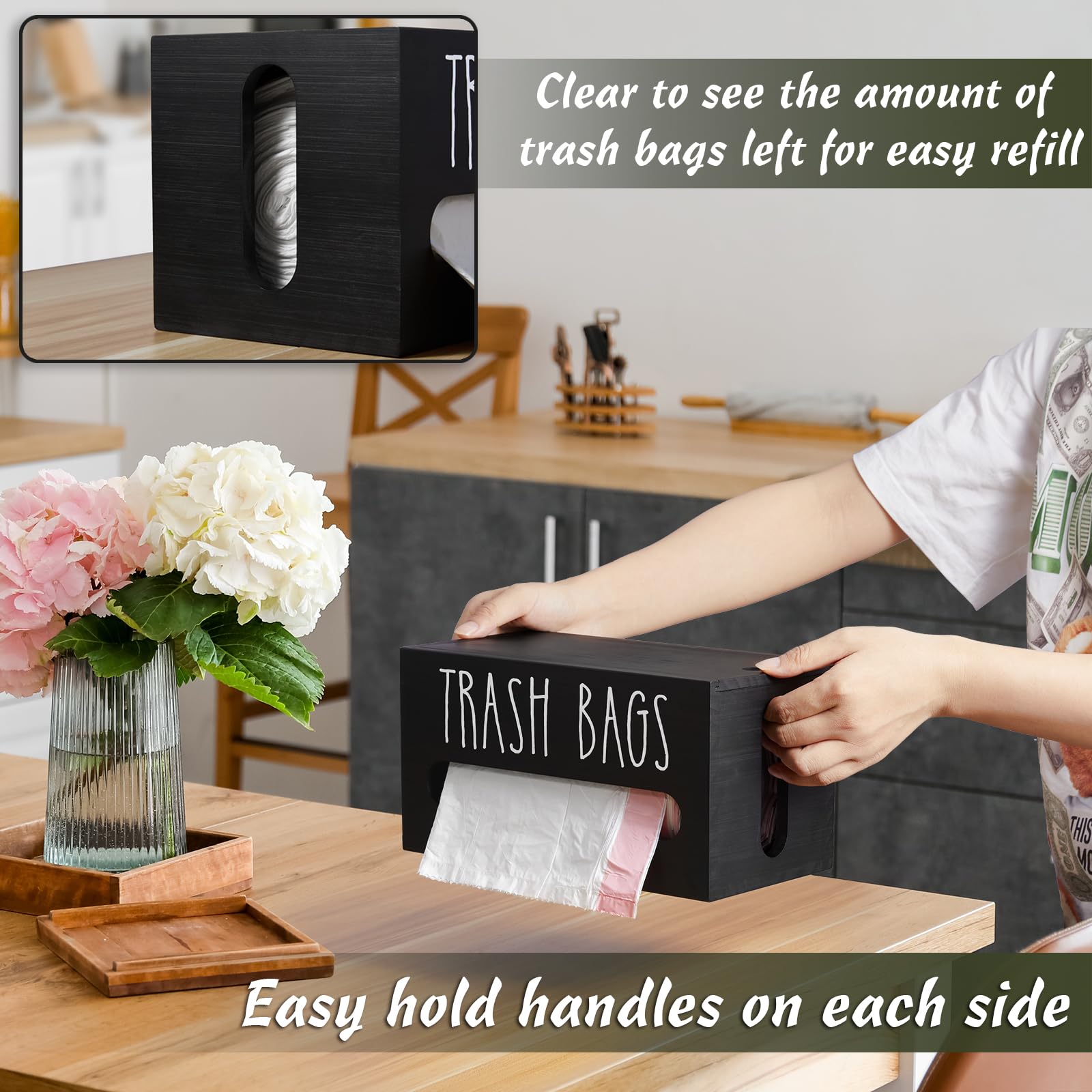 DRASTAR flat-top design supports extra items while storing bags.