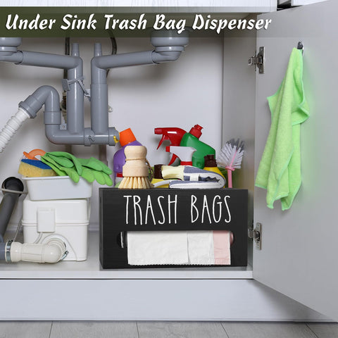 DRASTAR under-sink mount frees drawer space and keeps bags handy.