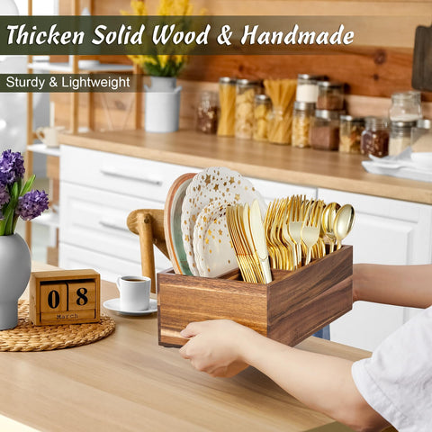 DRASTAR utensil caddy organizes cutlery and cups, speeding table setup