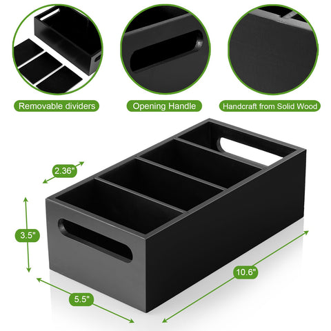 DRASTAR wooden storage caddy in black keeps counters tidy