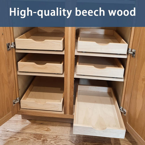 Draworia quick-installation steps with level rail and snap-on drawer.