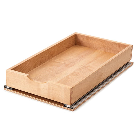 Draworia pull-out beechwood drawer assembly shows precise fit and clean joints.