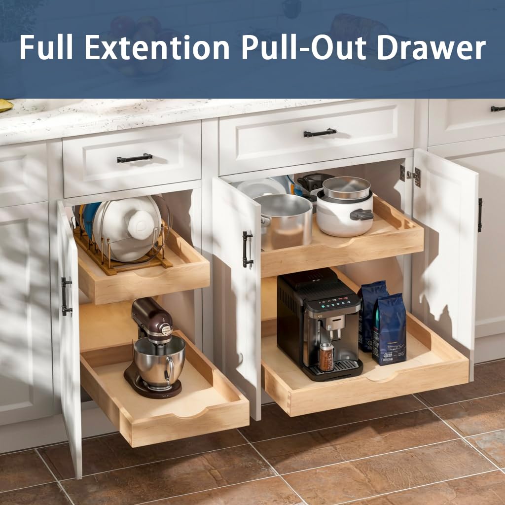 Draworia soft-close mechanism prevents drawer slams during daily use.