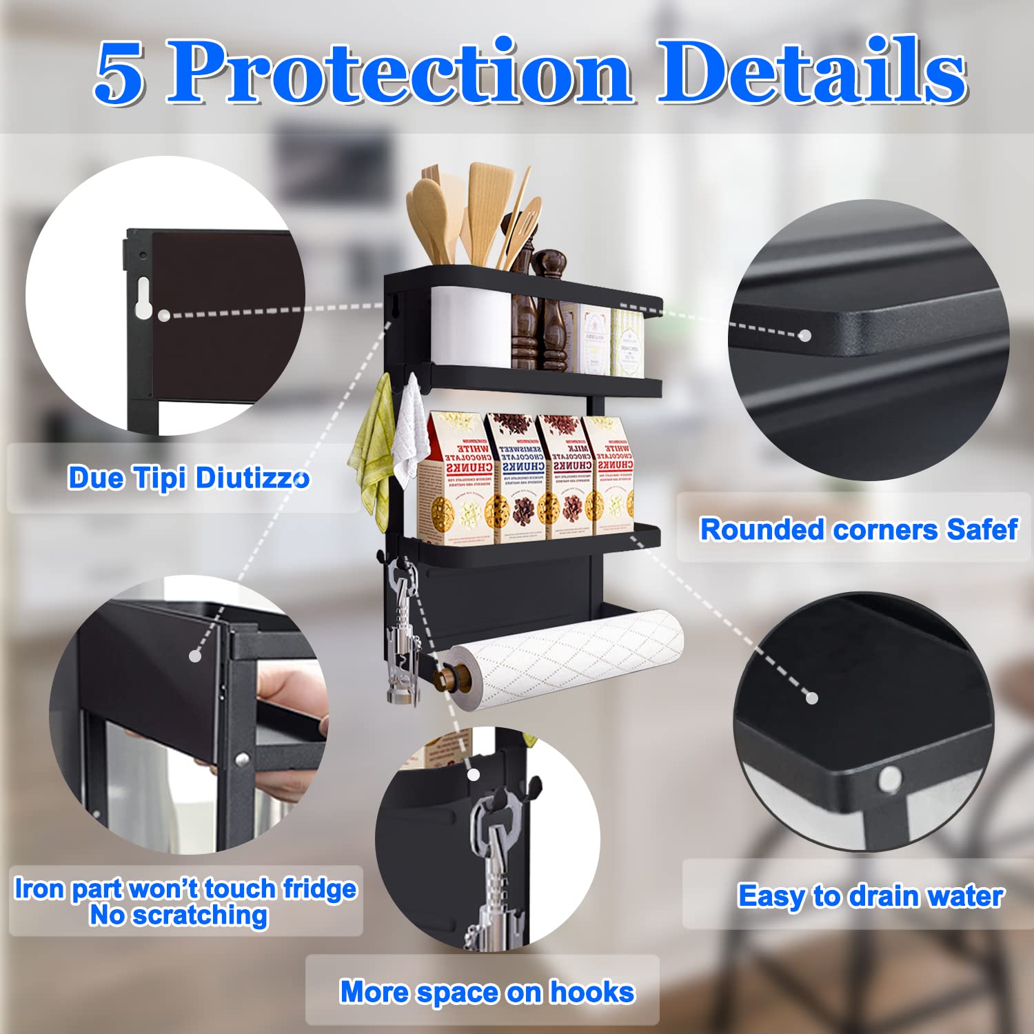 Dr.BeTree magnetic paper towel holder for quick cleaning access.