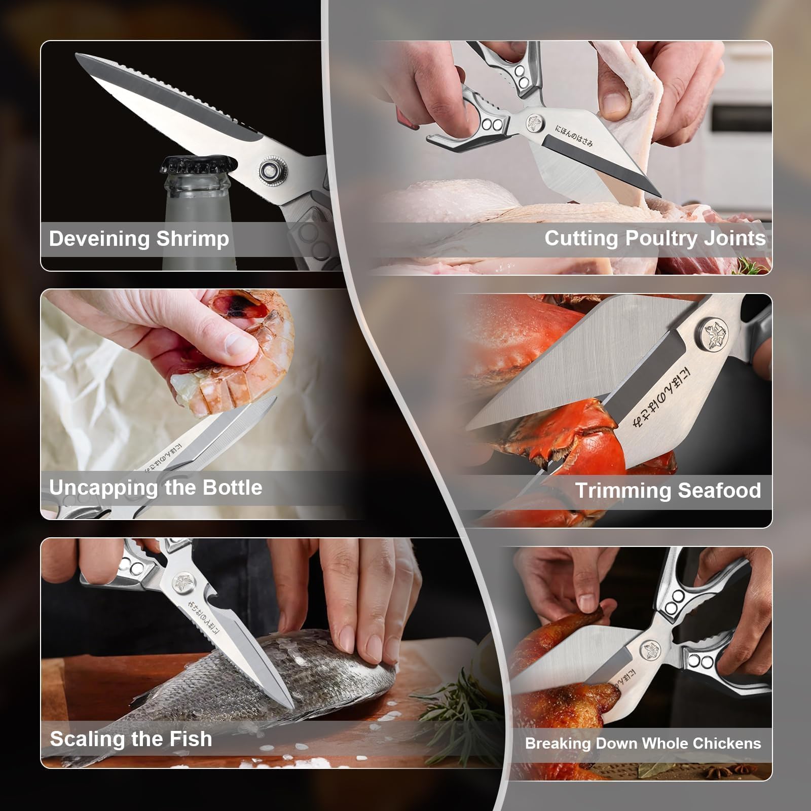 Dream Reach bottle opener design integrated into kitchen shears for convenient use.