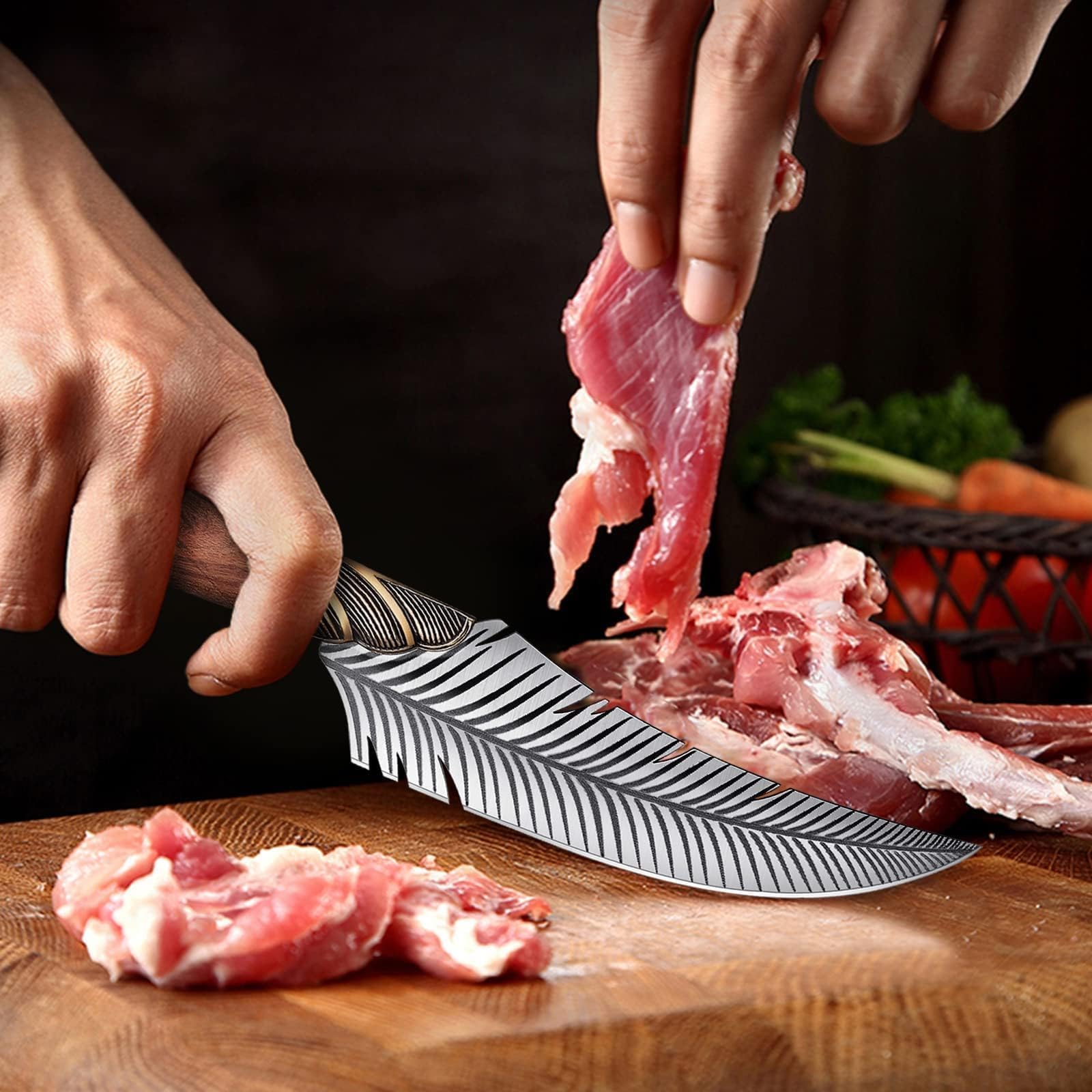 Dream Reach Feather Viking Boning Knife ergonomic handle designed for comfort