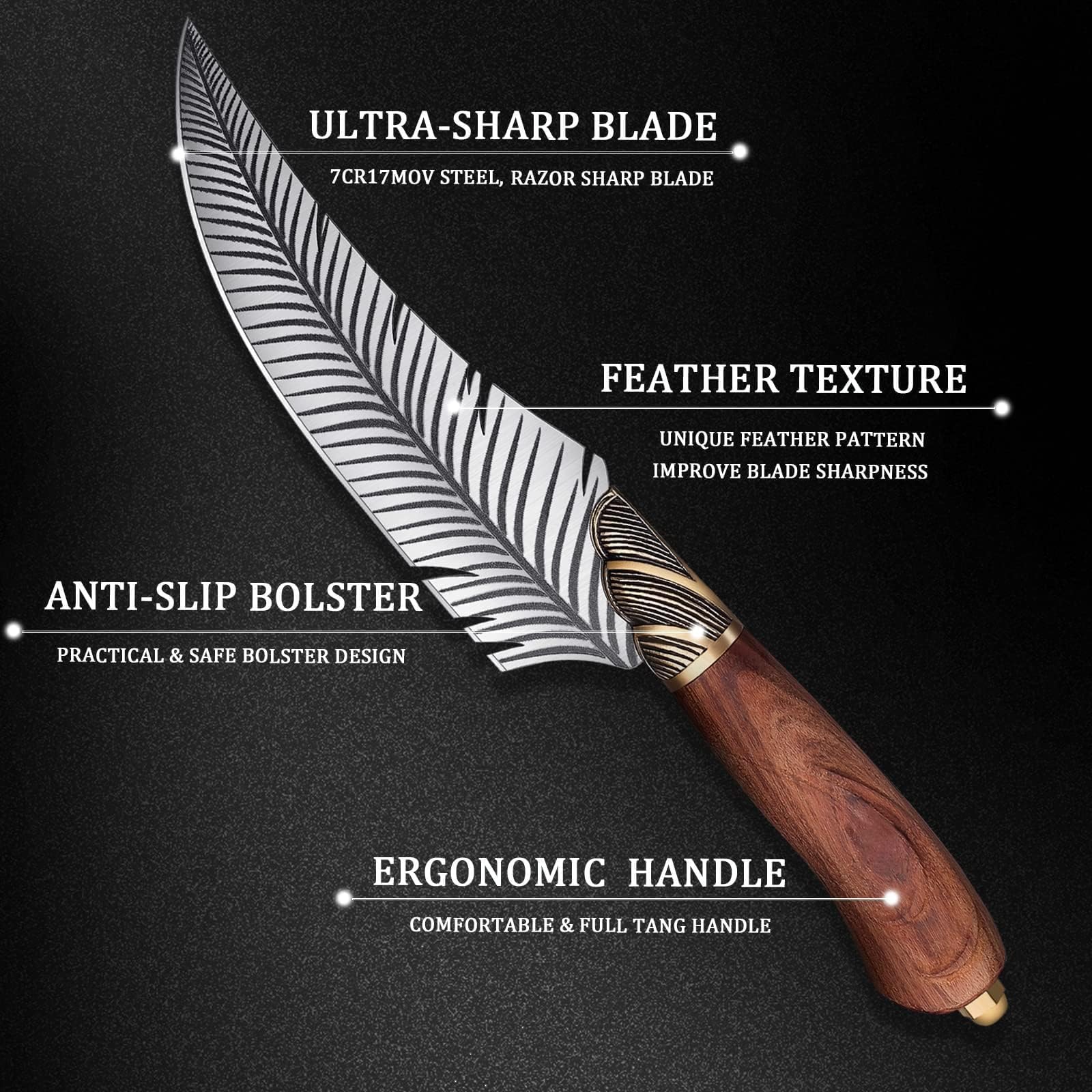 Dream Reach Feather Viking Boning Knife gift box presentation