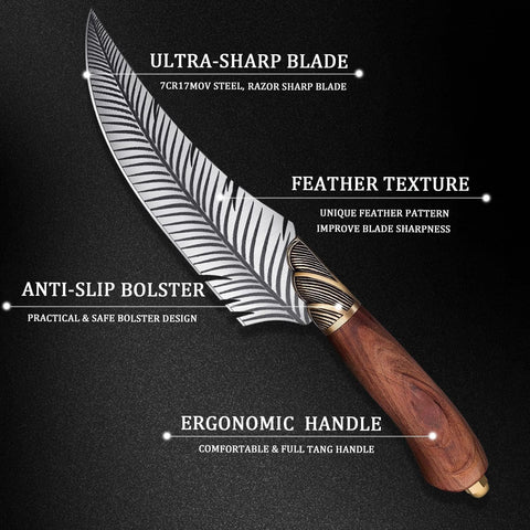 Dream Reach Feather Viking Boning Knife gift box presentation
