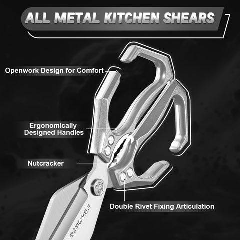 Dream Reach kitchen scissors serrated edge for cracking nuts during prep.