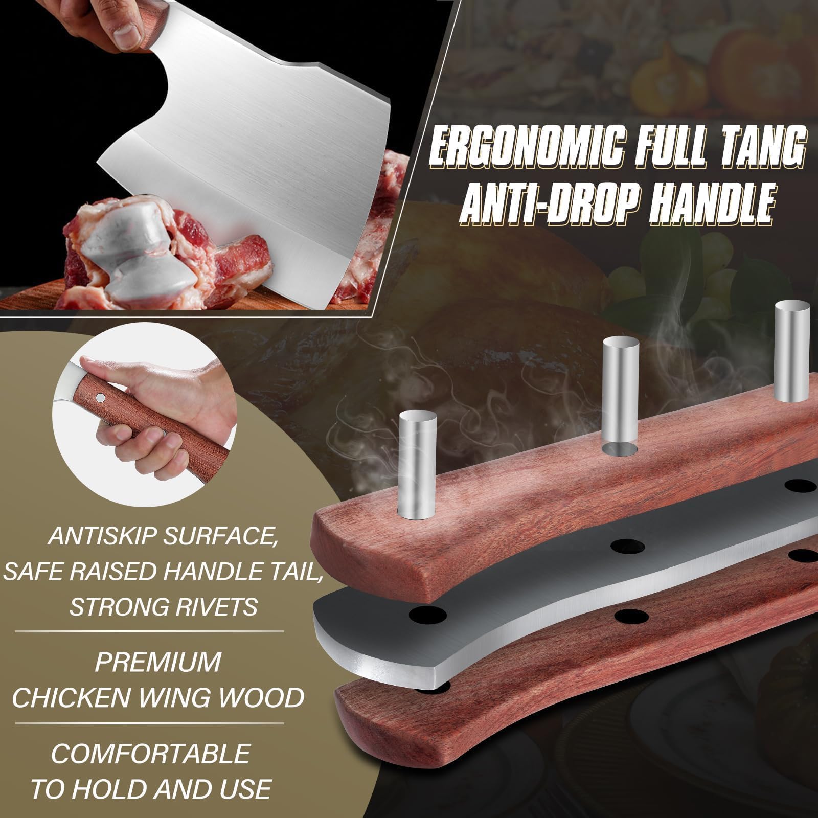 Dream Reach bone cutting cleaver for ribs and dense meat