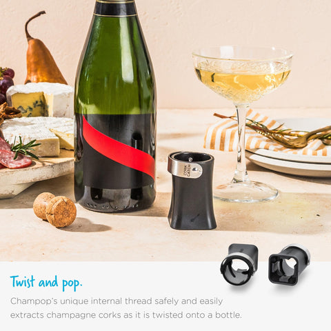 Dreamfarm Champop gas release vents slow the cork for safe use