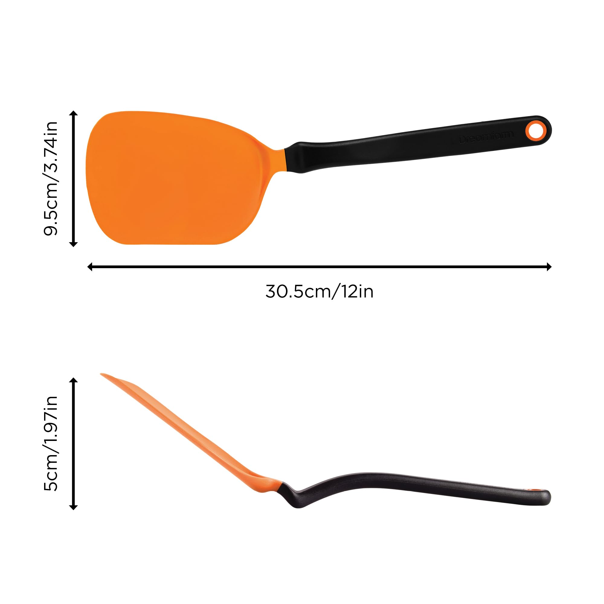 Dreamfarm Chopula flexible head slides under food for controlled lifting