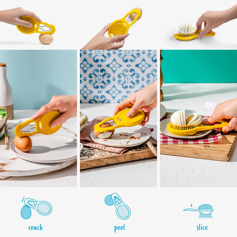 Dreamfarm Eggler stainless-steel wire slicer creates even slices