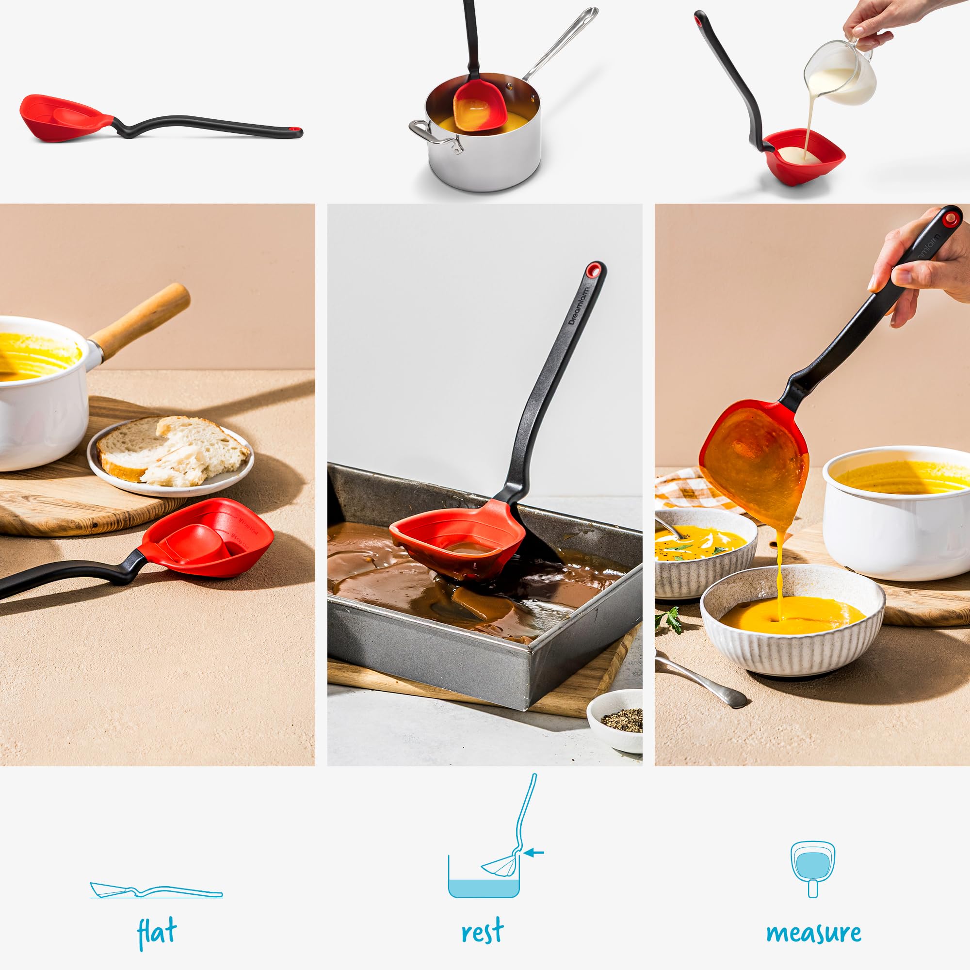 Dreamfarm Fladle large-capacity head fits generous scoops.