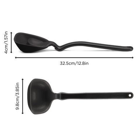 Dreamfarm Fladle silicone scraping tip helps squeeze every drop from pots.