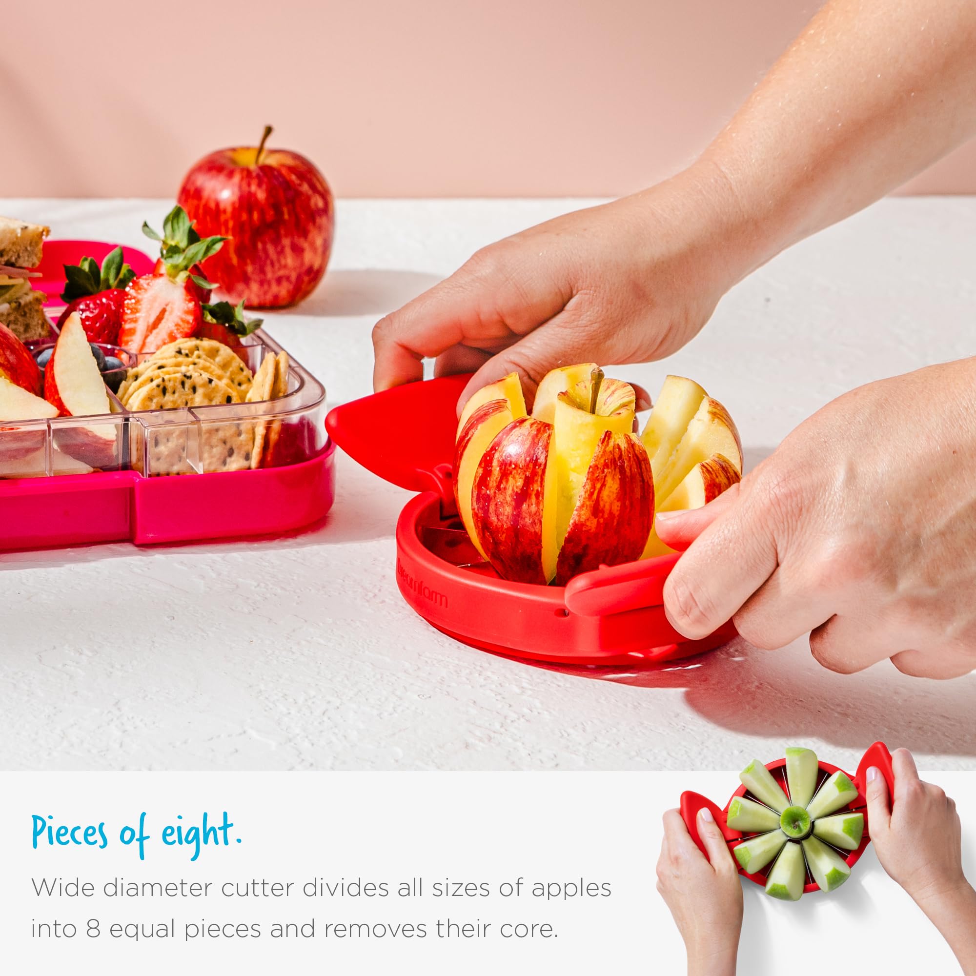Dreamfarm Flapple compact storage position saves cabinet space.