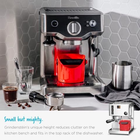 Quiet operation when knocking out coffee grounds with Grindenstein