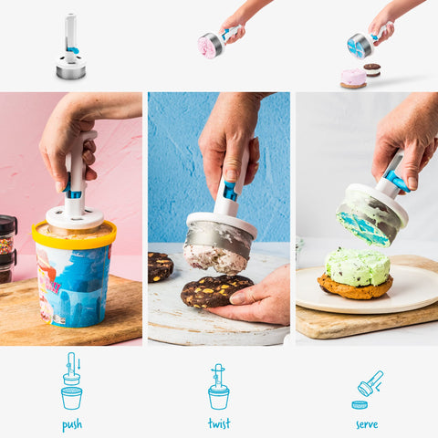 Dreamfarm Icepo high-tensile wires push through all ice cream varieties.