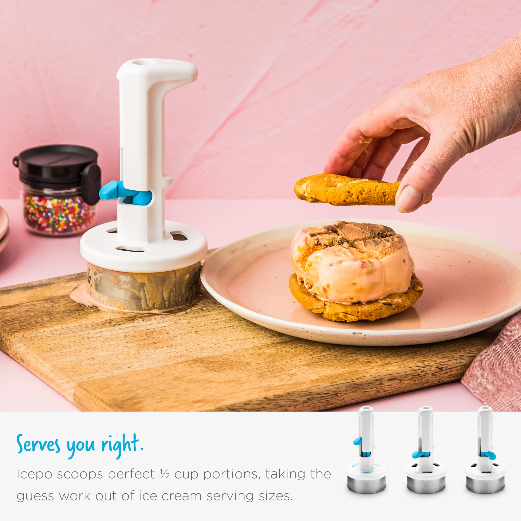 Dreamfarm Icepo lets you assemble ice cream sandwiches directly on cookies.