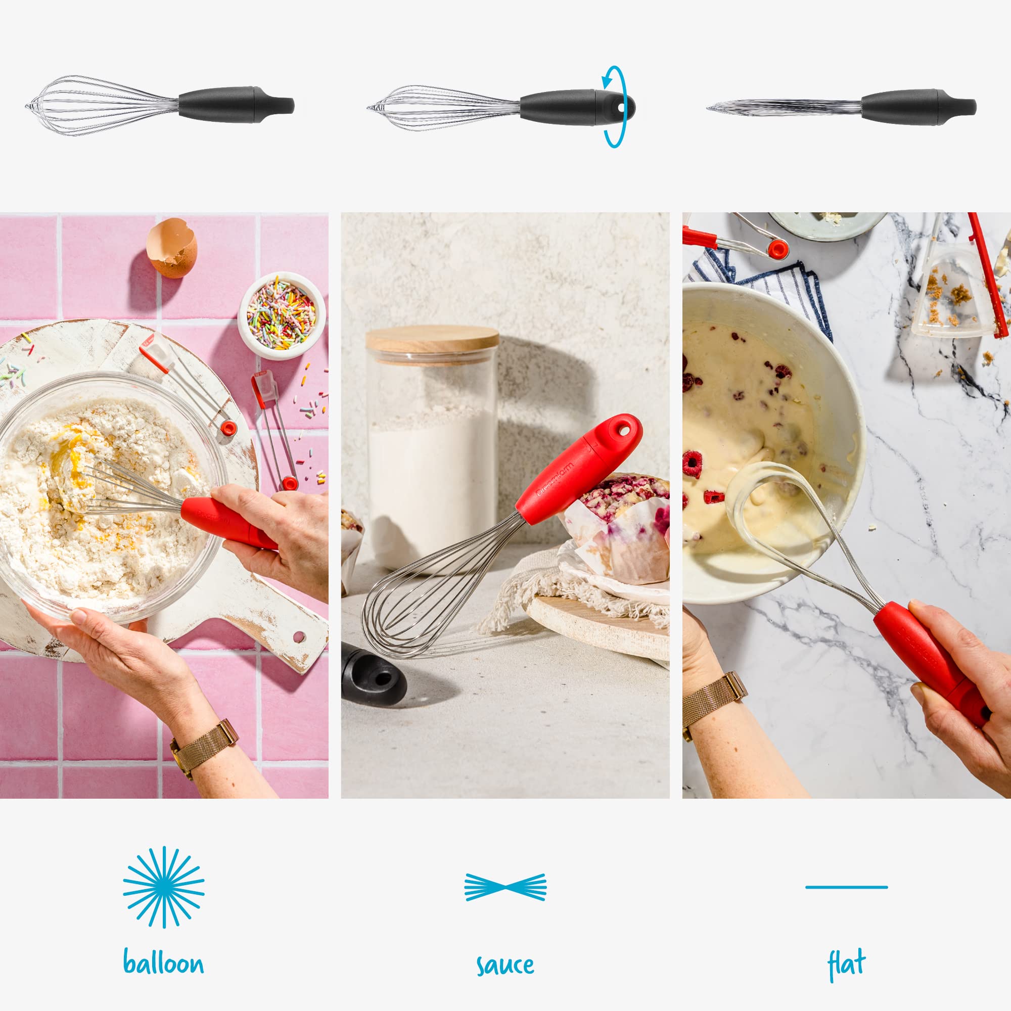 Dreamfarm Mini Flisk folds flat for space-saving storage in tight kitchens.