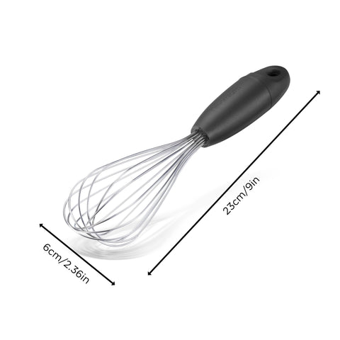 Dreamfarm Mini Flisk sauce whisk lets you blend sauces smoothly with shallow liquids.