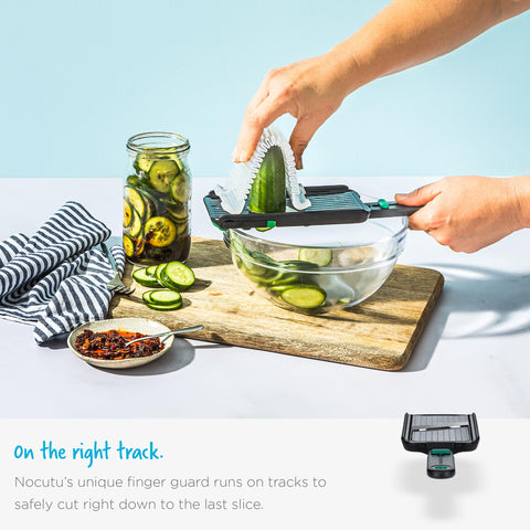 Dreamfarm Nocutu snap-on finger guard cover protects blades and fingers.