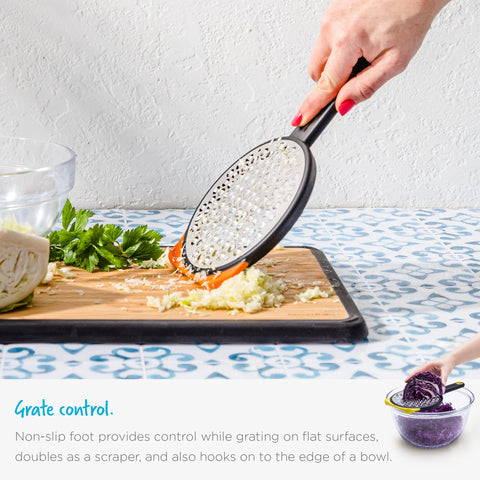 Dreamfarm Ograte compact orange design fits small kitchen spaces.