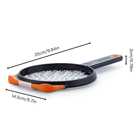 Dreamfarm Ograte top blades deliver straight-line speed for large foods.