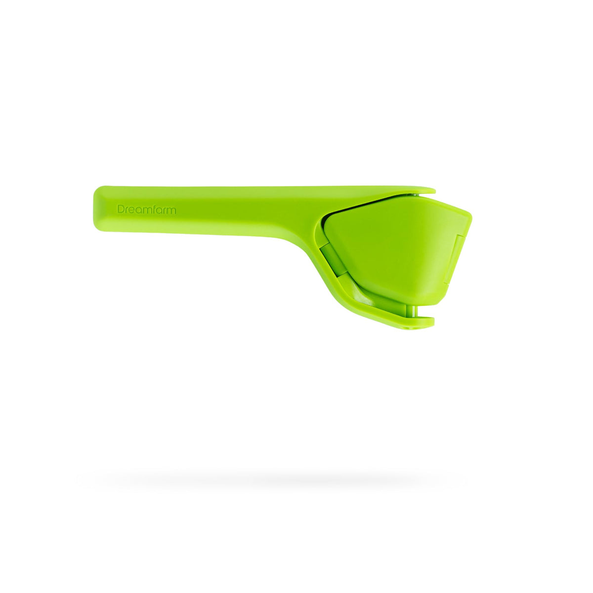 Dreamfarm Original Lime Fluicer folded flat for space-saving storage.