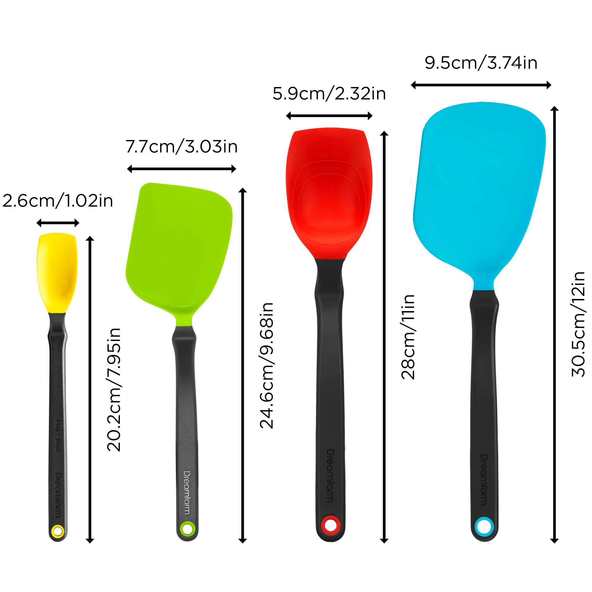 Dreamfarm Supoon deep scooping head with measurement marks.