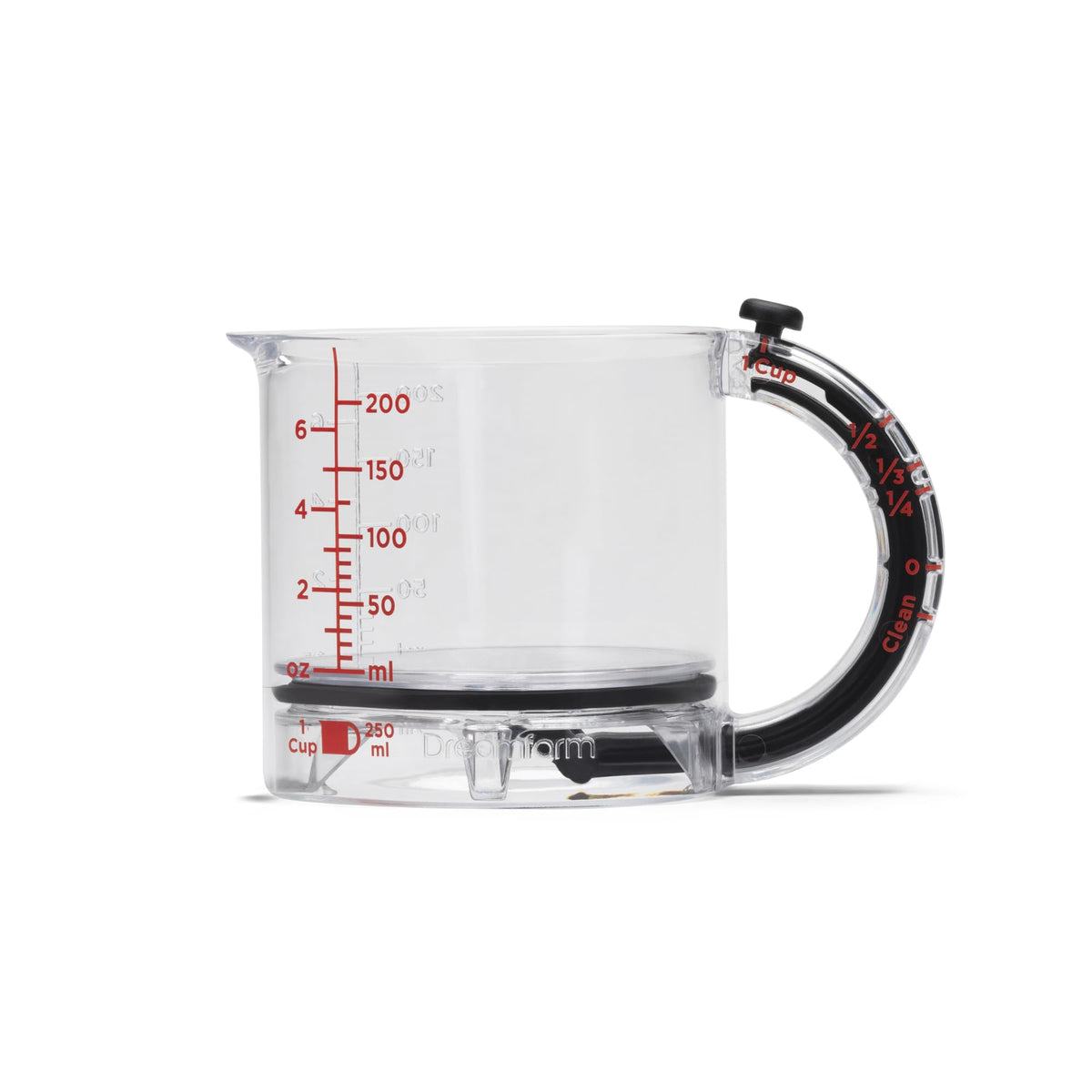 Dreamfarm Upcup adjustable-base measuring cup with multiple volumes for precise prep