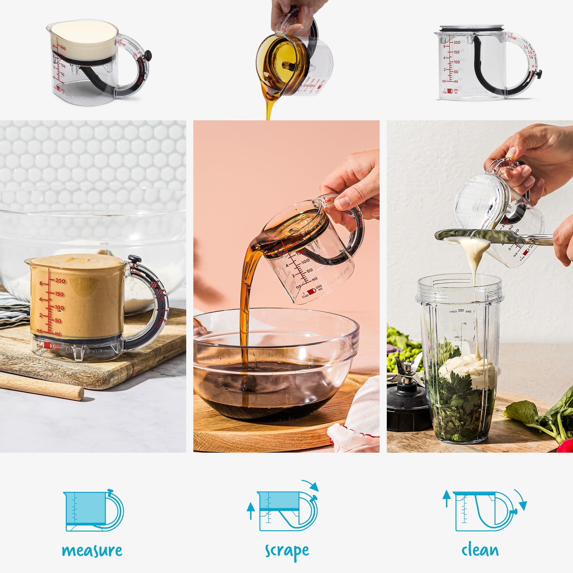 Dreamfarm Upcup embossed measurements providing durable readability