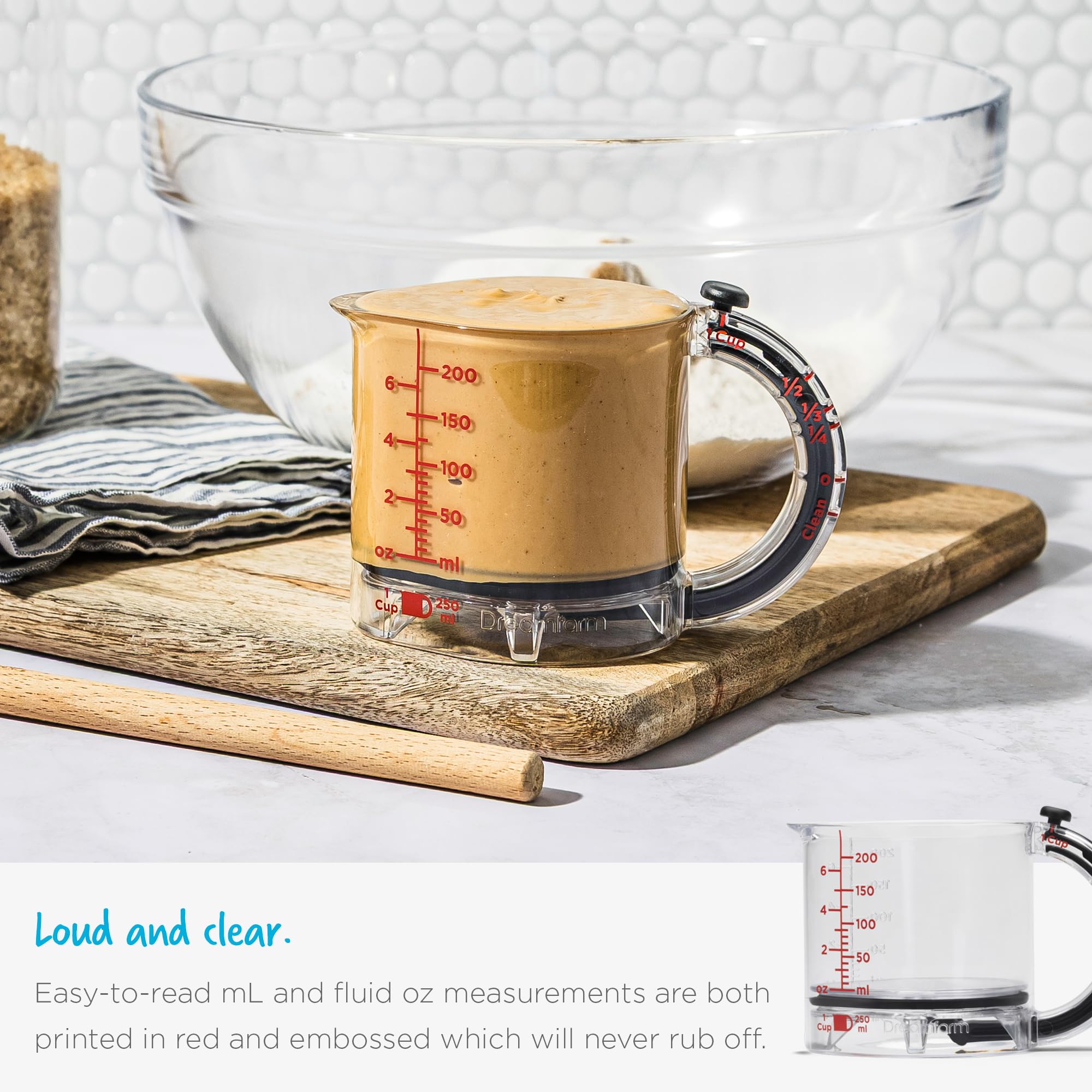 Dreamfarm Upcup dual-unit metric and imperial readings for easy conversions