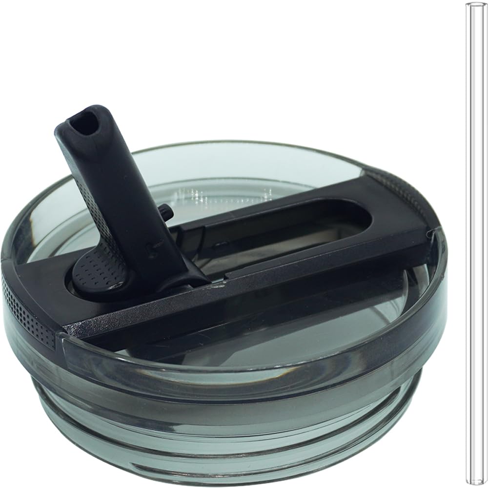 Dreamfocus 64oz lid with straw front view, leak-proof for Stanley Quencher.