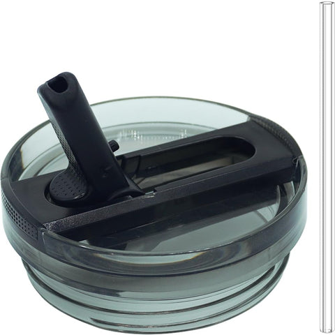 Dreamfocus 64oz lid with straw front view, leak-proof for Stanley Quencher.