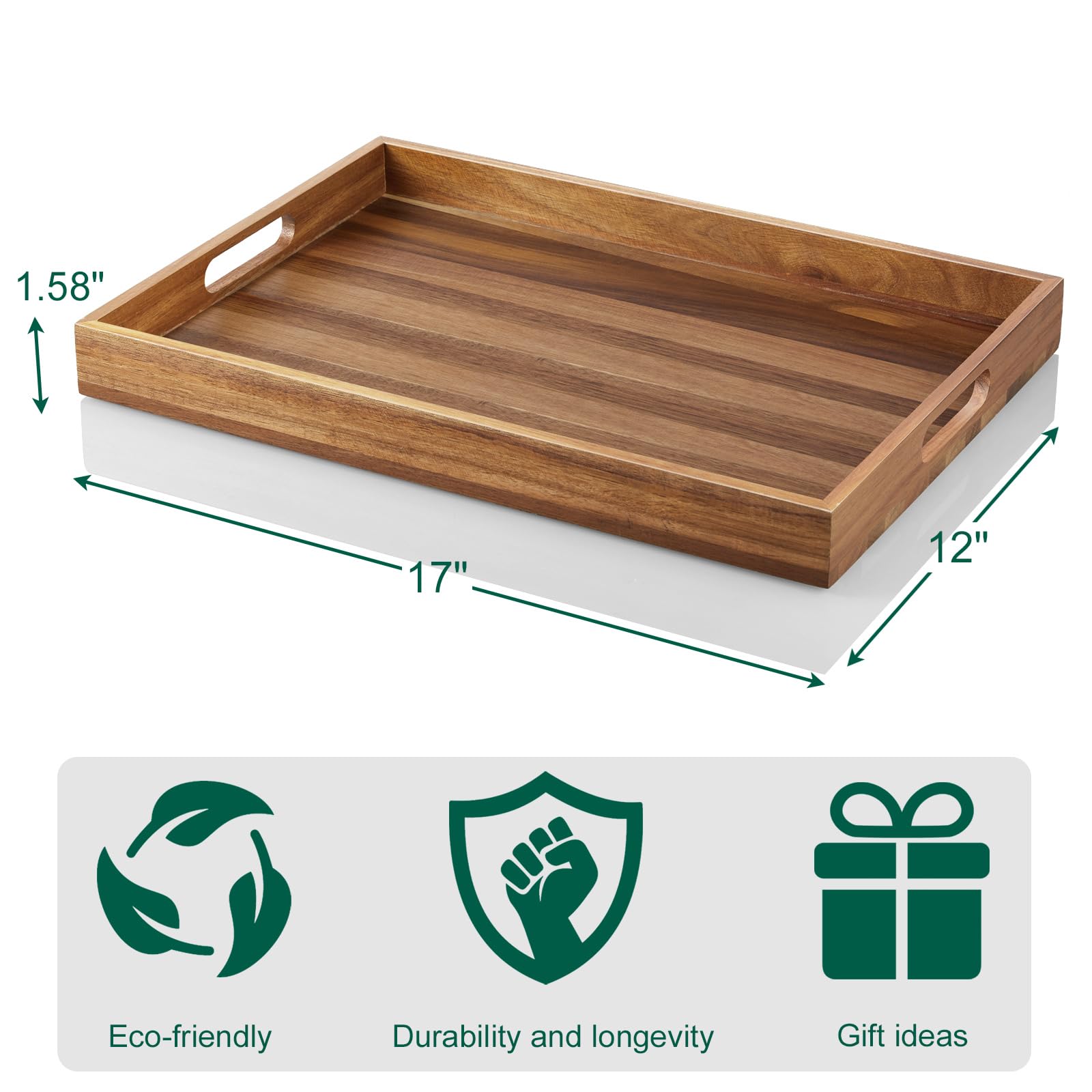 DreamKey decorative rectangular tray enhances living room and entryway style.