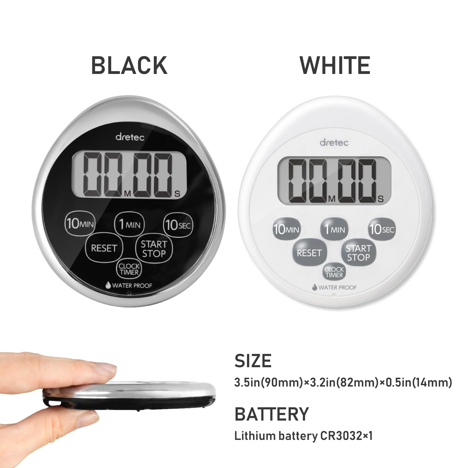 dretec digital timer powered by long-life lithium battery.