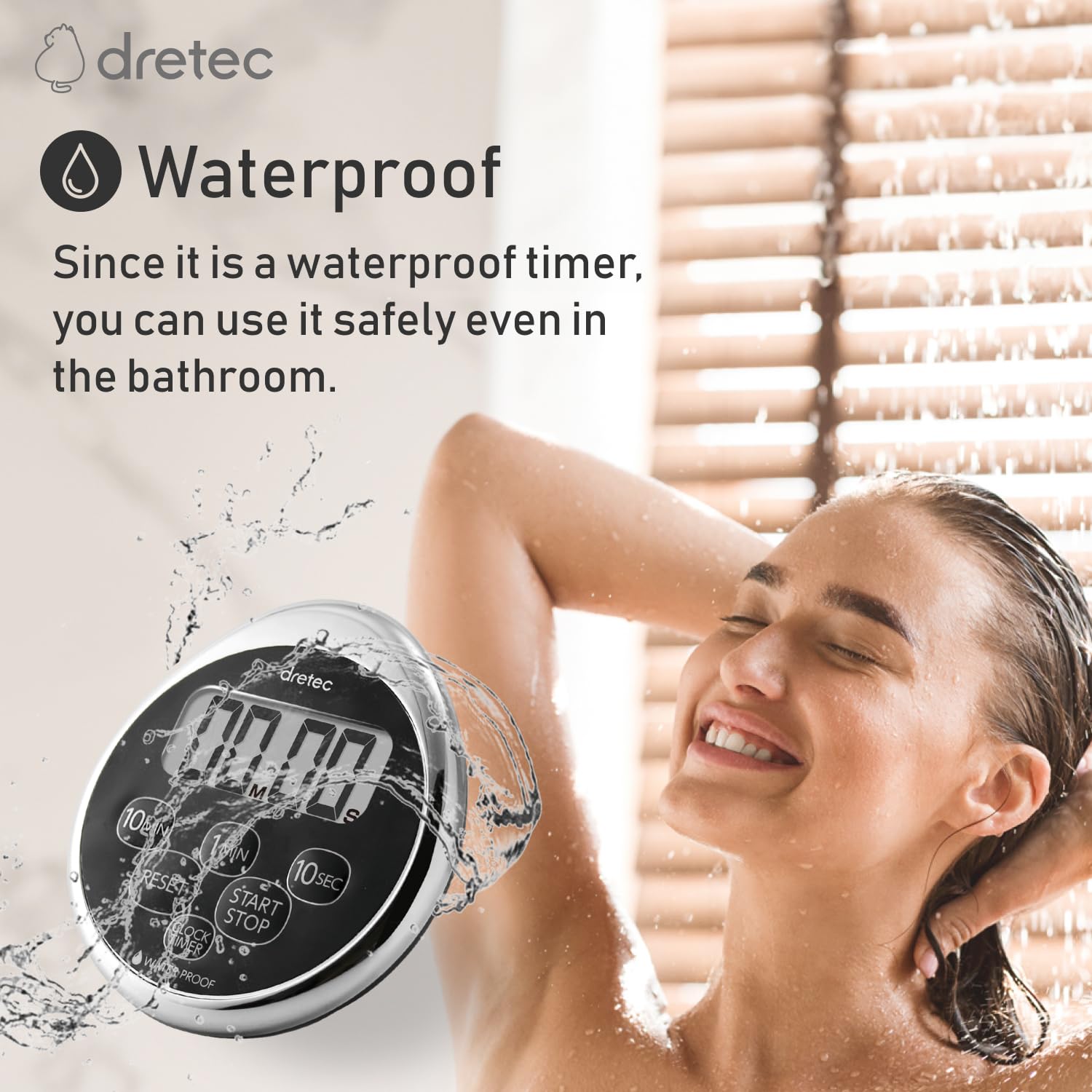 dretec timer with magnetic back stuck on fridge for quick reminders.