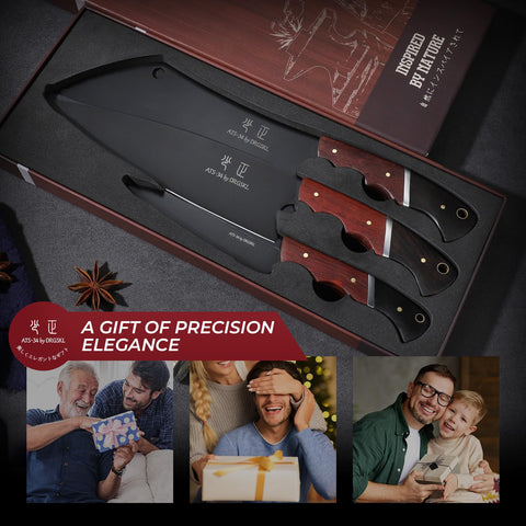 DRGSKL kitchen scene showcasing premium knife set in daily use.