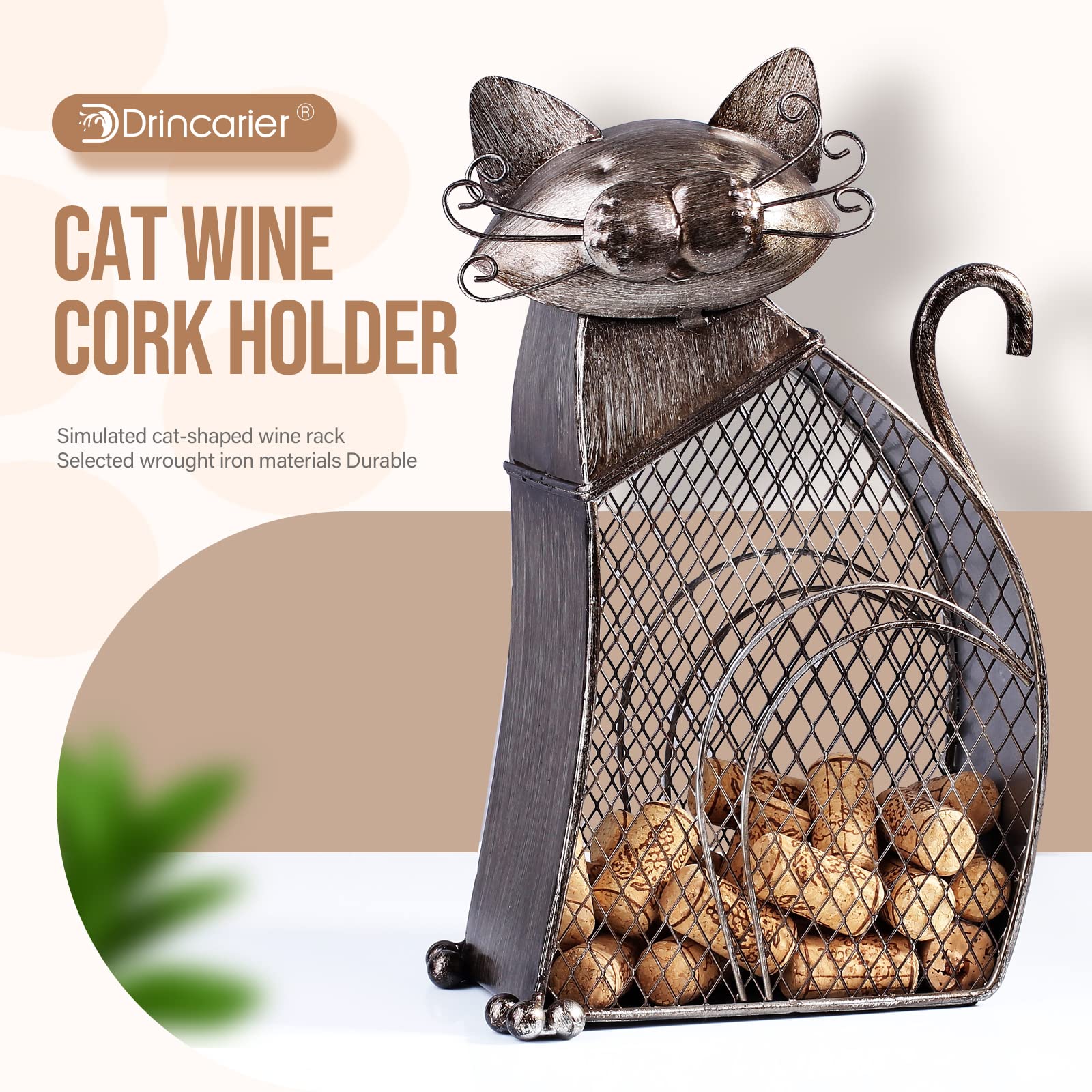 Drincarier cat tilted head design adds playful charm to any bar.