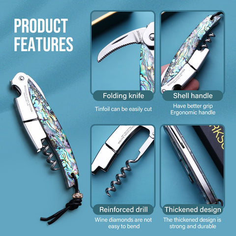 Drincarier corkscrew in action with friends at dinner parties.