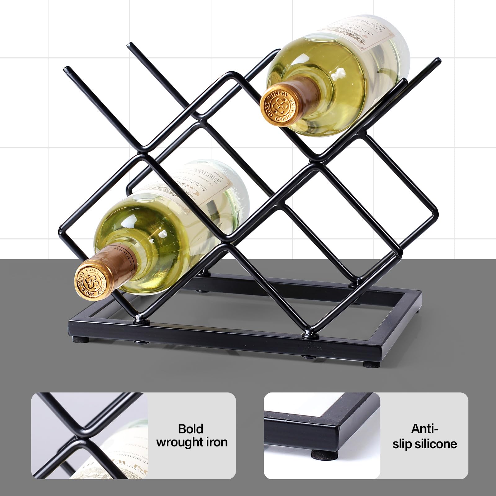 Durable iron construction provides stable support with no wobble